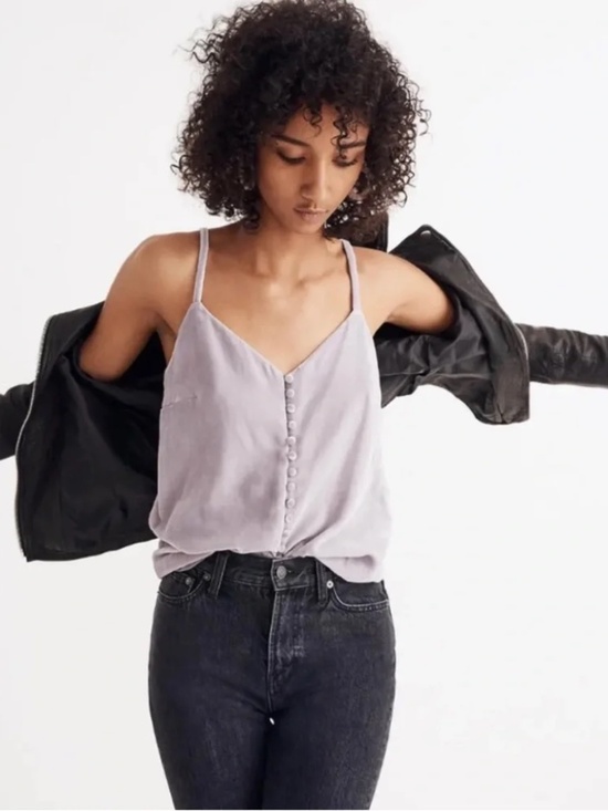 Madewell Tops - Madewell lilac purple velvet cami tank top size 2
